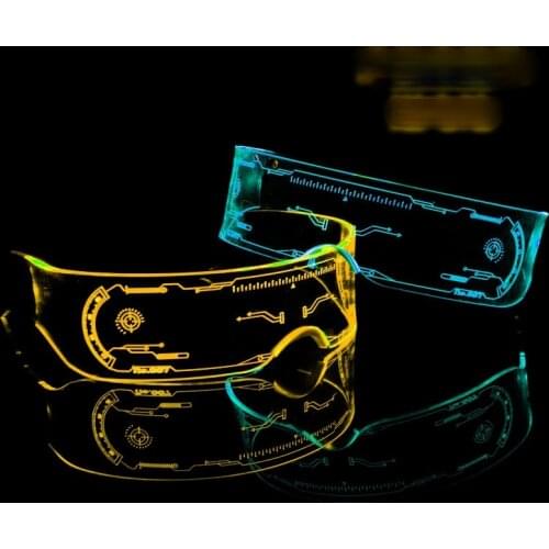 Anime Glasses LED Colorful Web Celebrity Cosplay Future Technology Sunglasses Fashion Bar Party Punk Goggle