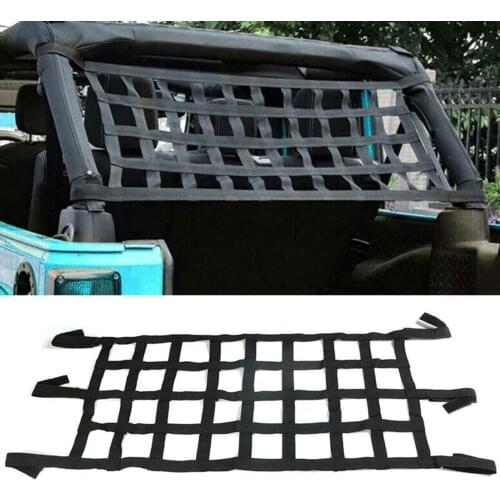 Soft Nylon Car Multifunction Roof Hammock Net Cargo Storage Grid For Jeep Wrangler TJ JK JL 1997-2019 Network Drop-Shipping