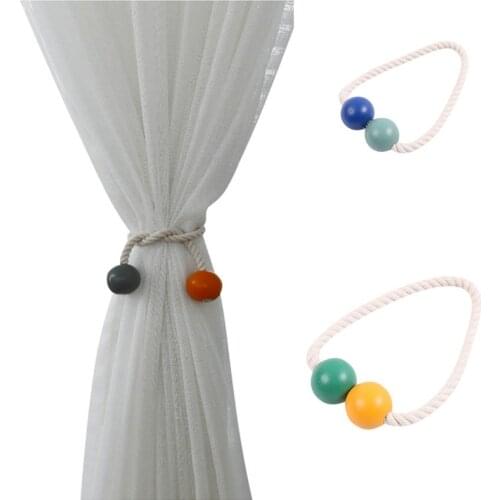 Magnet Buckle Holder Window Strap Magnetic Curtain Tieback Pearl Ball Holdbacks Buckle Clip Curtain Hanging Rope Accessoires