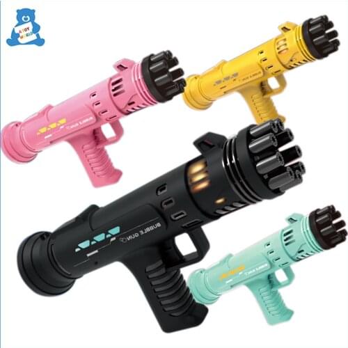 Kids Automatic Gatling Bubble Gun Toys Summer Soap Water Bubble Machine Electric Bubble Machine For Children Gift Toys Bath Toys