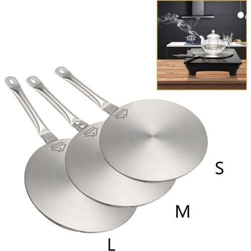 For Magnetic kitchen tool Stainless Steel Induction Cooker Thermal Guide Plate Cooktop heat Converter Disk Cookware S/M/L
