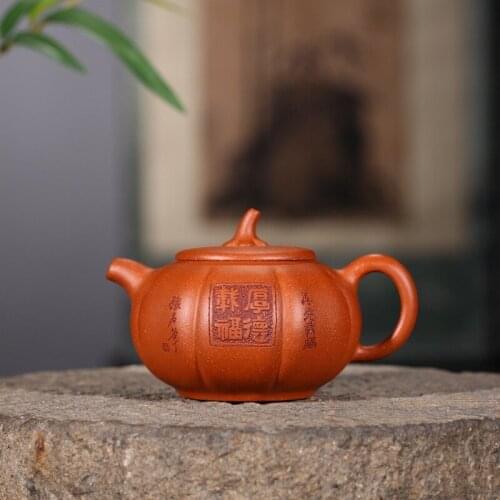 Authentic masters are recommended pumpkin pot of lettering art member all hand kiss for kung fu tea set the teapot