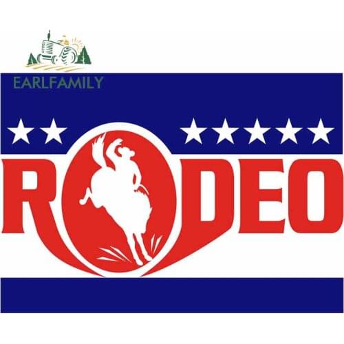 EARLFAMILY 13cm x 9.1cm for Rodeo Cowboy Riding A Bucking Bronco Car Truck Decal Vinyl Car Stickers Vinyl Funny VAN Decoration