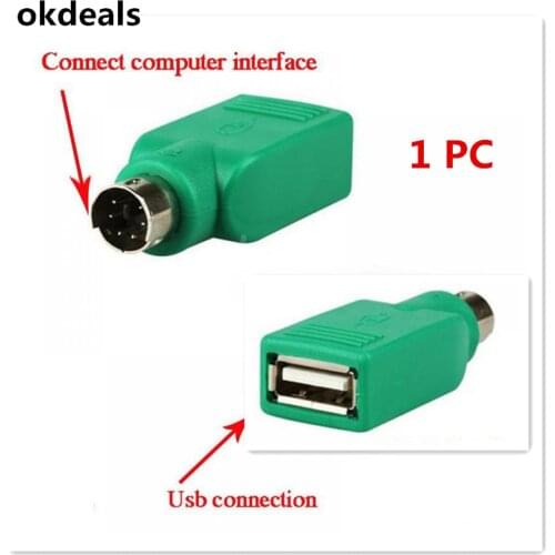 HOT 2pcs USB Port To PS2 Mouse Keyboard Adapter Converter For PC Notebook Computer Useful Tool NEW