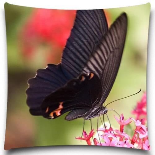 Cotton polyester Home Decor Black Butterfly pattern Decorative Pillow Case Fashion Cushion cover For Sofa car home