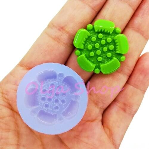 HYL492 25.4mm x 24.8mm Flower Silicone Mold Fondant Cake Decoration Candy Resin Clay Earrings Necklace Craft Soap Candle