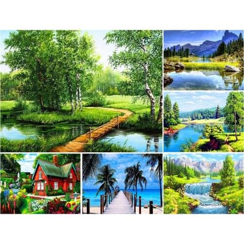 5D DIY Diamond Painting Full Square Scenery Scenic Diamond Mosaic Picture of Rhinestones Decor Gift Diamond Embroidery Nature