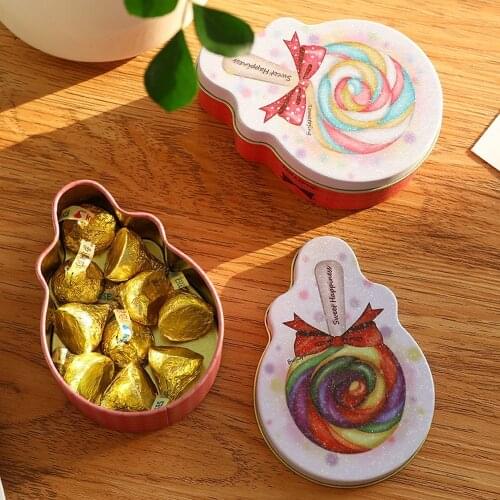 Creative Lollipop Shaped Tinplate Candy Box Wedding Candy Box Birthday Wedding Party Favors Small Box For Gift Baby Shower Decor