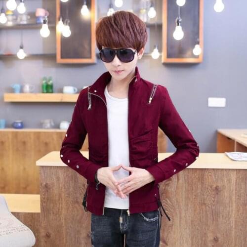 Hot Autumn stand collar personality jacket Men Fashion rivets zipper non-mainstream jackets Coat mens thin casual clothes M-3XL