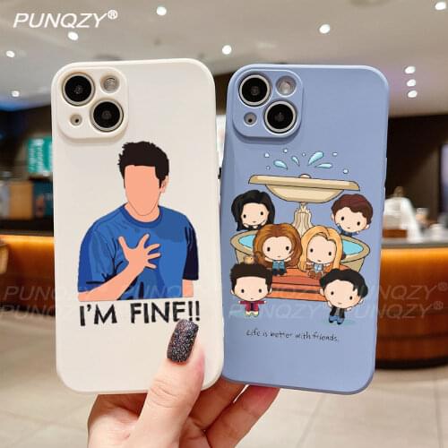 PUNQZY Cartoon funny Clip Art Friends TV Show Phone Case For iPhone 11 pro MAX 6 8 7 Plus SE2020 X XS MAX XR Soft TPU Matte Case