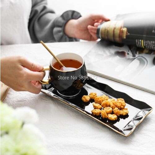 3Pcs Ceramic Cup Creative Coffee Cup + Tray + Spoon Set Phnom Penh Afternoon Tea Cup Snack Tray for Tea Cup Set Drinkware