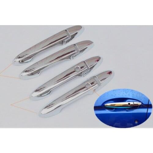 FUNDUOO For Honda Fit / Jazz 2014 2015 CHROME DOOR HANDLE COVER TRIM With Smart Keyhole Free Drop Shipping