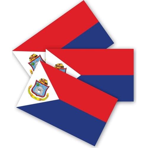 Sint Maarten Flag Bumper Stickers 3 Pieces, Made of Durable Waterproof Material,motorcycle Helmet Trunk Truck Decals