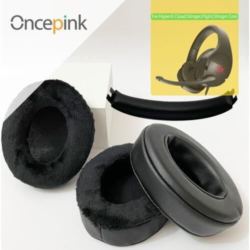 Oncepink Replacement EarPads Headband For HyperX Cloud Stinger,Flight,Stinger Core Headphone Ear Cushion Earphones Accessories