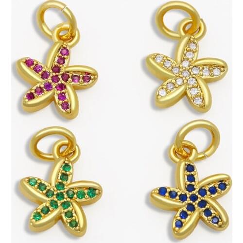 OCESRIO DIY Gold Filled Small Star Pendant Decoration For Mesh Multicolor CZ Pendant Gothic Jewelry Making Supplies pdta012