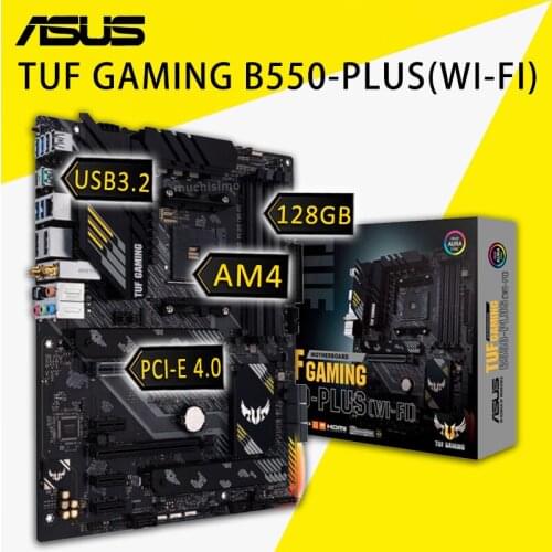 Socket AM4 Asus TUF GAMING B550-PLUS Motherbaord Support 3rd-Gen AMD Ryzen M.2 CHAI DVI DDR4 OC AMD B550 Gaming Placa-mãe AM4