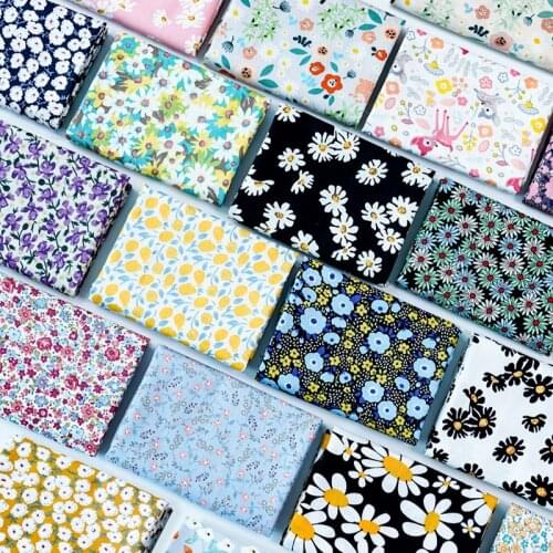 150cmx50cm Pure Cotton Poplin Printing Fabric Daisy Small Floral Fabric Dress Summer Shirt Cotton DIY Apparel Sewing & Fabric