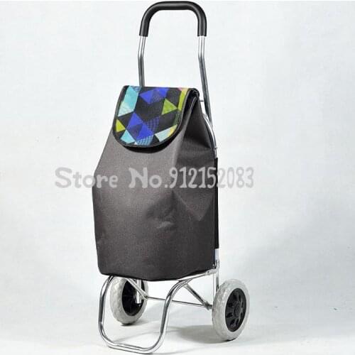 Ultra-light Aluminum Alloy Portable Foldable Hand Push Rod Trailer Old Home Shopping Cart Shopping Cart Small Cart