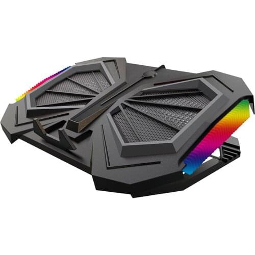 120mm Computer Double Turbo RGB Cooling Fan Heat Sink Adjustable Silent Laptop CPU Cooler Ventilator Radiator Stand Cooling Fan