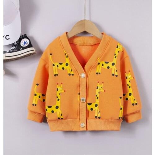 Spring Autumn Kids Velvet Hooded Jacket Boys Baby Girls Cartoon Children Clothes Toddler cartoon Clothing Infants Casual outwear