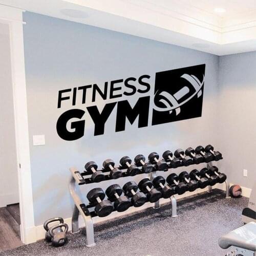 Fitness GYM Wall Decal Bodybuilding Dumbell Vinyl wall decal Barbell Sport Sticker Home GYM Decoration Art Wall Decor Mural G612