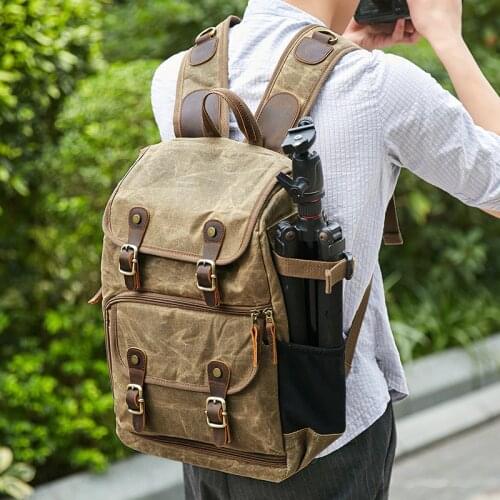 High Capacity Batik Canvas Fabric Photography Bag Outdoor Waterproof Camera Shoulders Backpack for Cannon/Nikon/Sony DSLR SLR