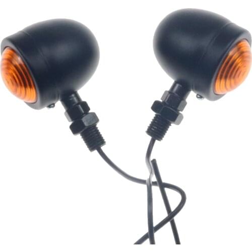 1 pair Motorcycle Black Bullet Turn Signals indicator Light For Harley Kawasaki Honda Suzuki Yamaha Cruiser Chopper Cafe Racer