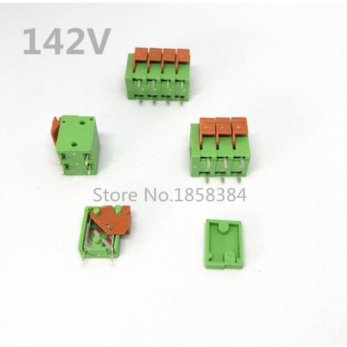 100pcs KF142V 5.08mm PCB Spring Terminal Block KF128-5.08 2P 3P 4P 5P 6P 7p 8p 9p 10p Terminals Connector PCB Mounted Screw