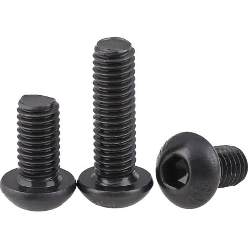 100pcs M4*20 Black button head screw grade 10.9 hexagon socket button head cap screw hex socket allen screw bolts