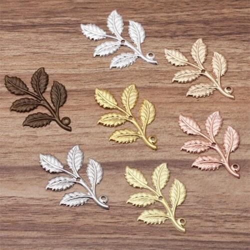 20pcs 32X50mm Silver Color Leaf Charms for DIY Fashion Necklace Bracelet Wholesale Jewelry Findings