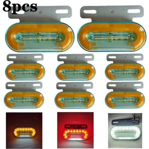 12pcs 12V Car 24V Truck Side Marker Light Signal Lights Indicator Lamps Tail Light external lamp For Trailer Bus Caravan Tractor
