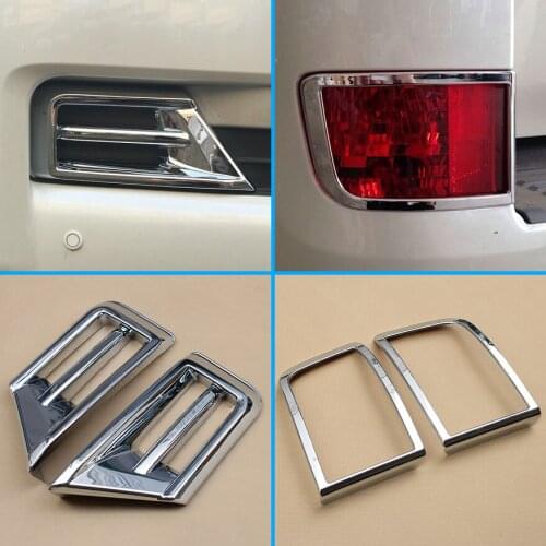 Chrome Front + Rear Foglight Fog Light Lamp Cover Trim Fit For Toyota Land Cruiser LC200 GX GXL 2016 2017