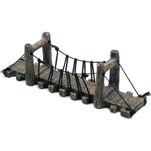 Aquarium Artificial Wood Bridge Decoration Fish Tank Landscaping Fake Bridge Building Ornament Aquatic Decor Background