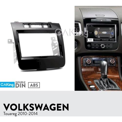 Car Fascia Radio Panel for Volkswagen Touareg 2010-2014 Dash Kit Install Facia Plate Adapter Bezel Stereo Trim Cover Console