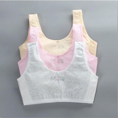 Girls bra development period students pure cotton mesh summer breathable junior high school students vest underwear