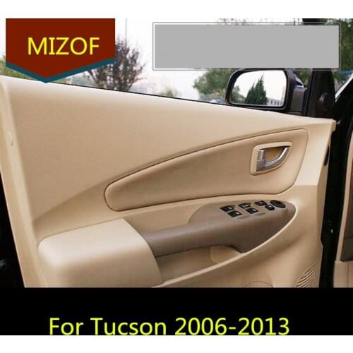 4PCS/SET Microfibre Leather Interior Doors Panel Cover For Hyundai Tucson 2006 07 08 09 10 11 12 2013 AAB121