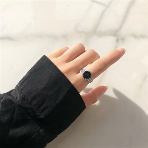 Sense of cool wind senior watch shape ring female ins fashionable personality niche minimalist design index finger ring