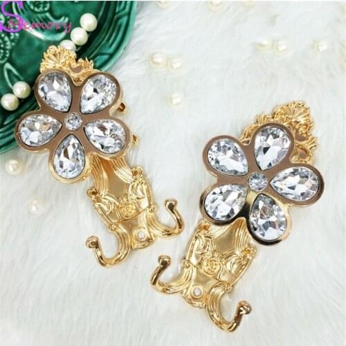 Flower drill Curtain Tie Back Tieback Holders Wall Hooks Hanger Home Decoration