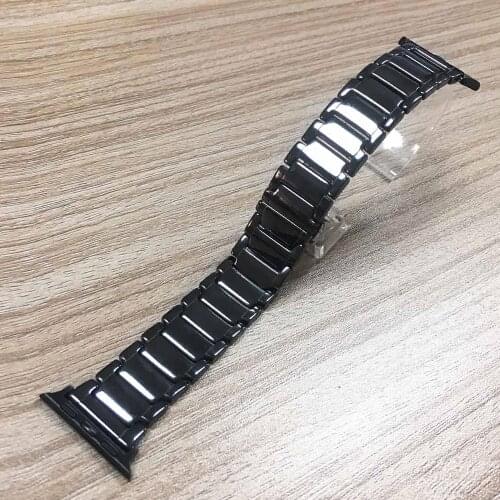 Luxury Ceramics Smooth Strap for Apple Watch SE Band 40mm 44mm 38mm 42mm Replacement Bracelet for iWatch Series 6 5 4 3 Belt