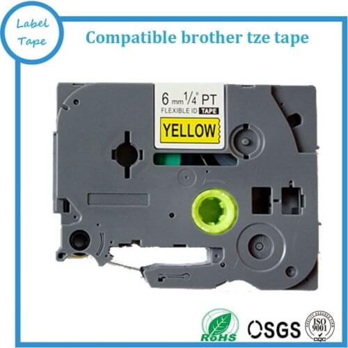 Brother tape 6mm black on yellow tze611 tze-611 for brother label printer