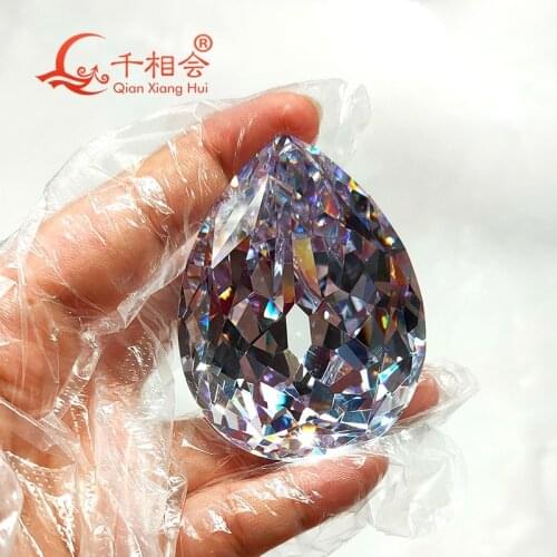 893ct 45.4*58.9mm white color pear shape cullian cut cubic zirconia loose stone cz stone