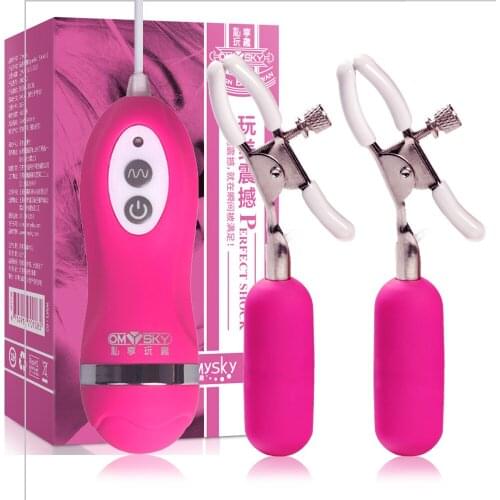Multi-Function Vibrating Nipple Clamps Women Nipple Clitoris Bullet Vibrator Adult Game Product Sex Toy for Women Breast Massage