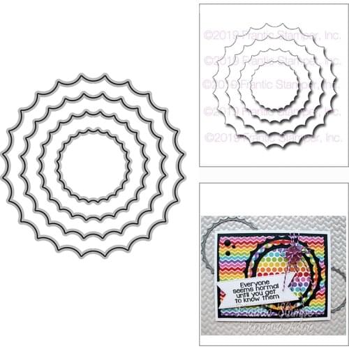 2021 New Inverted Scalloped Circles Metal Cutting Dies for DIY Scrapbooking Decor and Card Making Paper Craft Embossing No Stamp