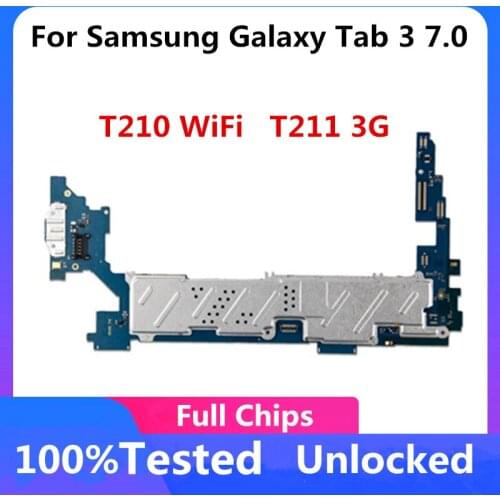 For Samsung Galaxy Tab 3 7.0 T210 WiFi T211 3G Original Unlocked Motherboard Full Working Logic Board With FUll Chips Plate