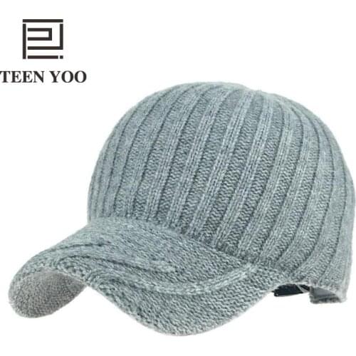 Dropshipping 2019 New Arrivals Knitted Baseball Hat Women Casual Hats Hip Hop Baseball Caps Korean Style Men Winter Hat Female