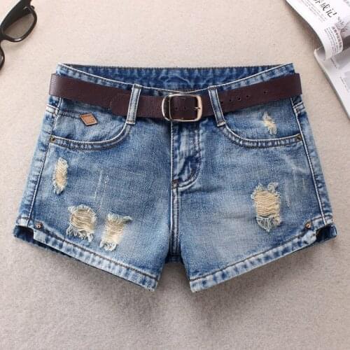 Shorts Jeans Feminino Fashion Mid Waist Casual Denim Shorts Women 20120 Summer Ripped Holes Streetwear Femme Sexy Shorts