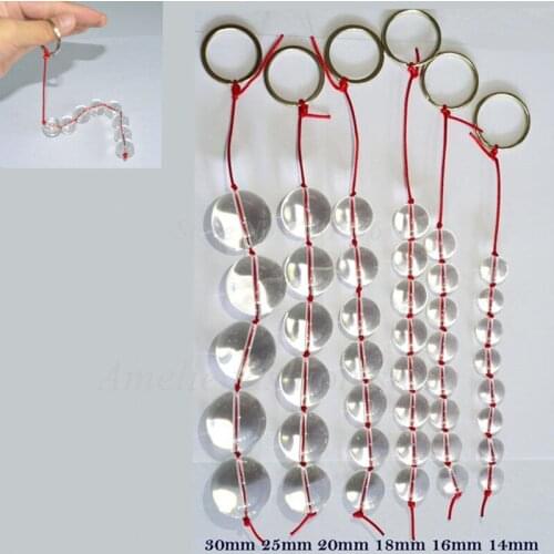6 Sizes Unisex Glass Anal Beads Big Smooth Crystal Vaginal Balls Anal Plug Butt Sex Toy Kegel Balls for Women Adult Erotic Toys