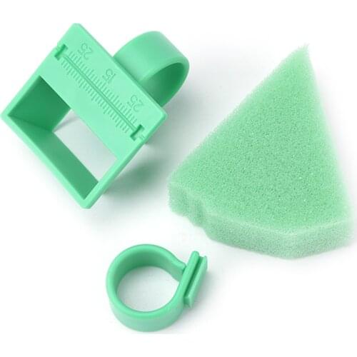 1 Set Dental Endo Ruler Green Sponge Finger Ring Endodontic File Ruler Guage Dentist Equipment Teething Clean Instrument