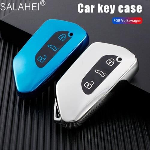 TPU Car Key Case Cover For VW Volkswagen Golf 8 Mk8 2020 Skoda 3 Buttons Smart Keyless Remote Control Fob Cases Keychain Holder