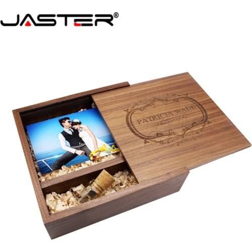 JASTER free custom logo 205*205*60mm Photo Album Wooden USB+Box usb flash drive Memory stick Pendrive 8GB 16GB 32GB 64GB